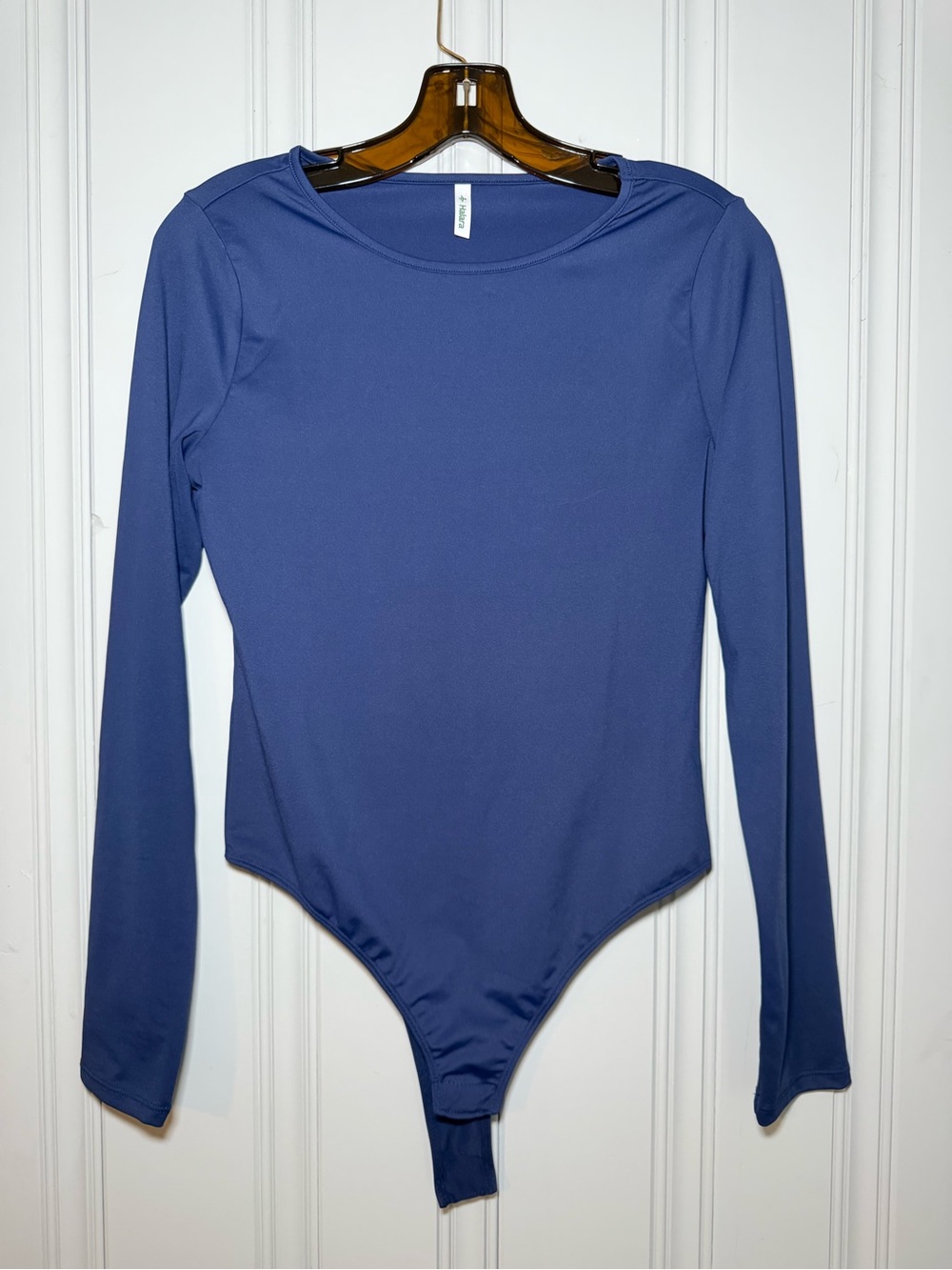 HALARA Indigo Long-Sleeve Crewneck Bodysuit in Blue